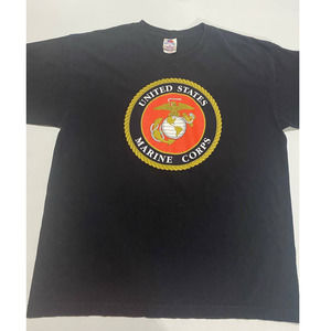 VTG BAYSIDE United States Marine Corps Black Shirt Mens Large
